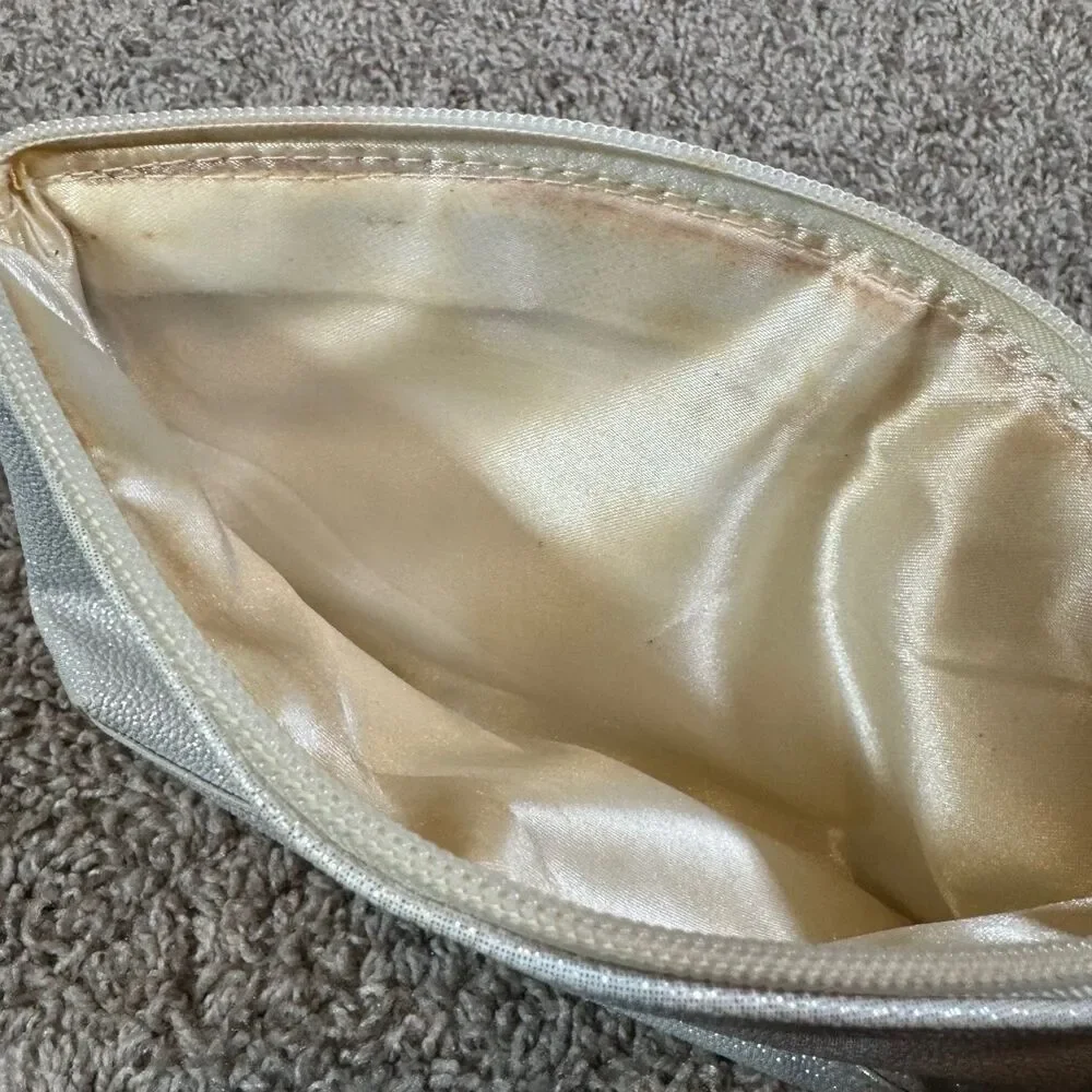 La Prairie Cosmetic Bag LOT of 4 Makeup Bag - Blue White Gray Black Zipper Pouch